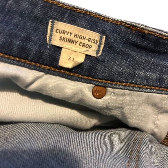 Madewell Curvy High-Rise Skinny Crop stretch Jeans style mc705 size 31 - Picture 6 of 7